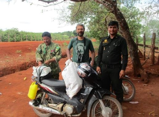 The survey team on its way back to town, where vast cashew plantations now replace centuries-old forests.