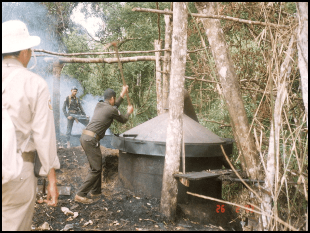 Safrole oil factory Cambodia Cardamom Mountains