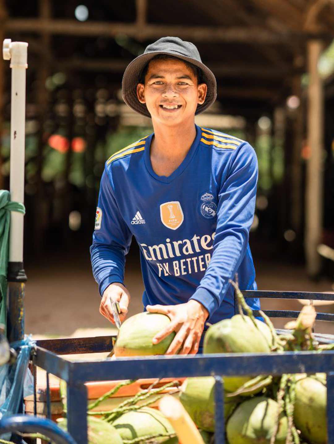 Phnom Tamao Wildlife Sancctuary coconut seller